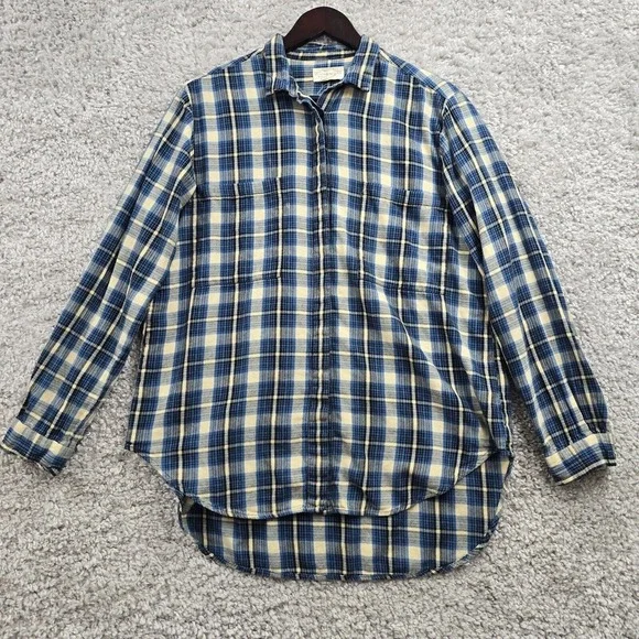 Denim & Supply Womens Plaid Button Up Shirt Blue Size Large Long Sleeve Casual - Picture 1 of 12